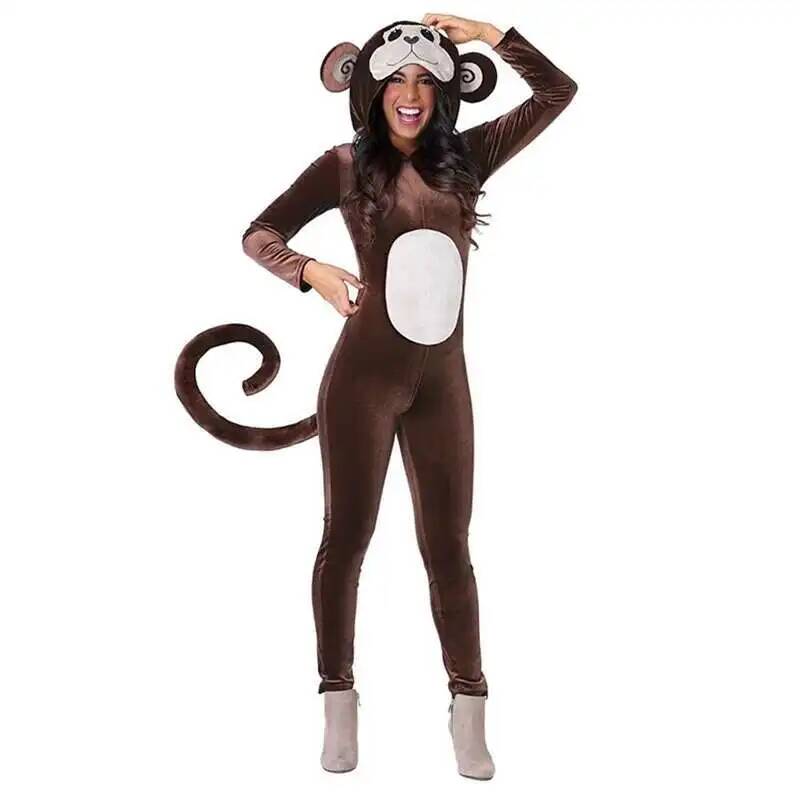 New Brown Monkey Onesie Pajama - Anime Cosplay Jumpsuit ulasan dan harga