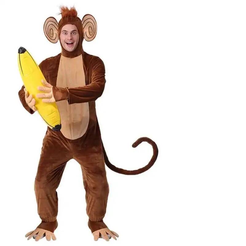 New Brown Monkey Onesie Pajama - Anime Cosplay Jumpsuit ulasan dan harga